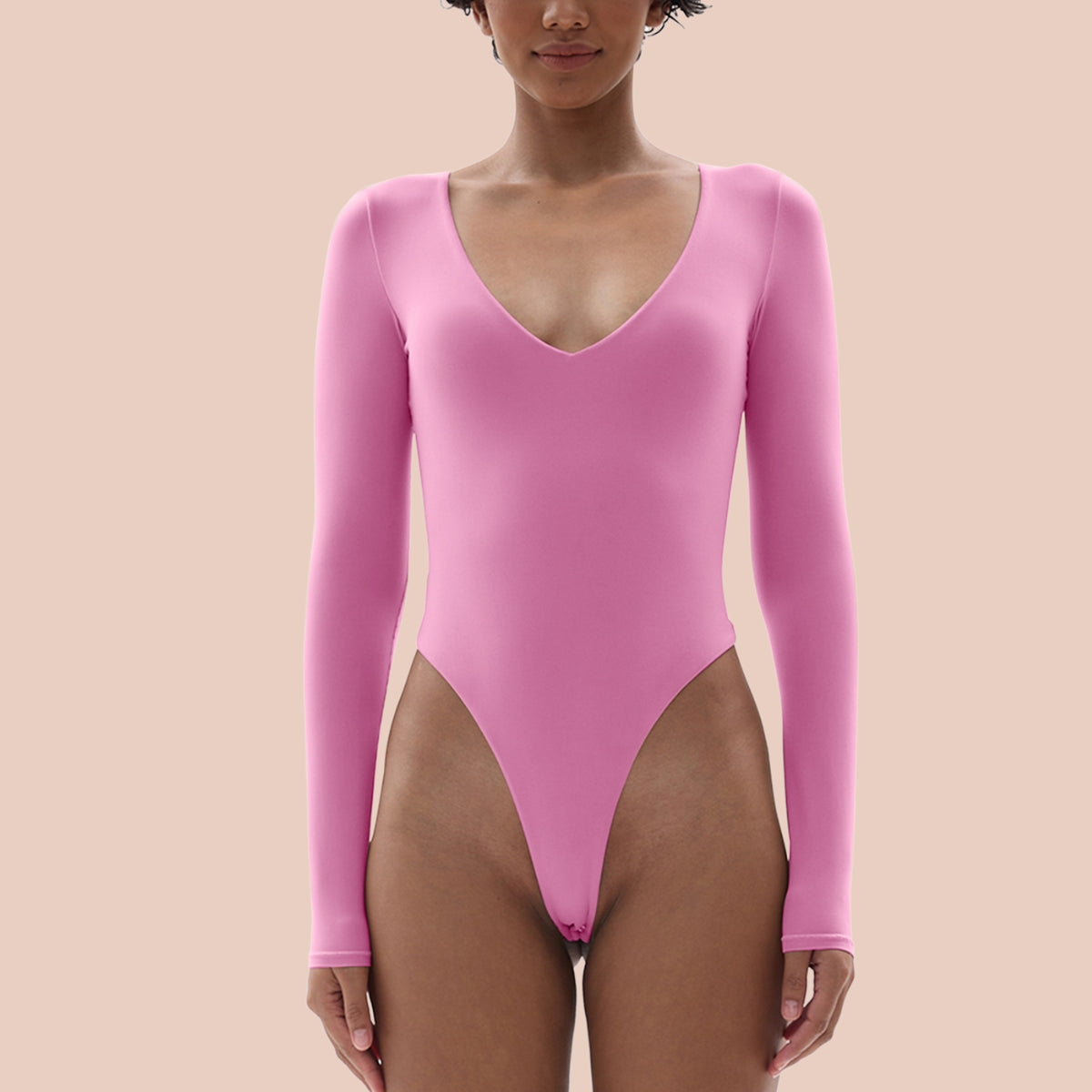 Bodysuit for Women V Neck Long Sleeve Body Suit
