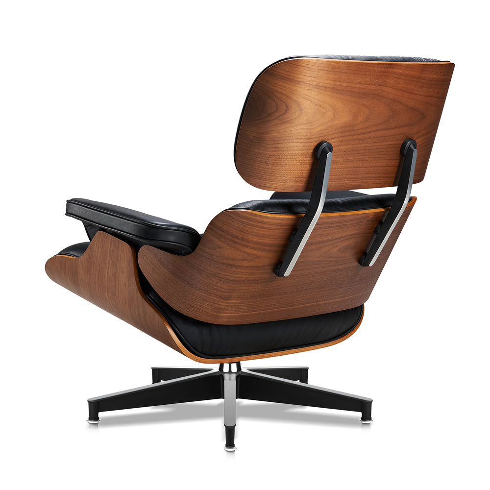 Tall Lounge Chair and Ottoman – Modern Walnut & Leather Comfort