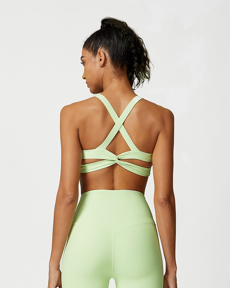 Comfort Ribbed Support Activewear Set (Sports Bra + Flare Pants + Sweatshirt)