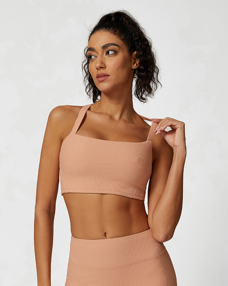 Comfort Ribbed Support Activewear Set (Sports Bra + Flare Pants + Sweatshirt)