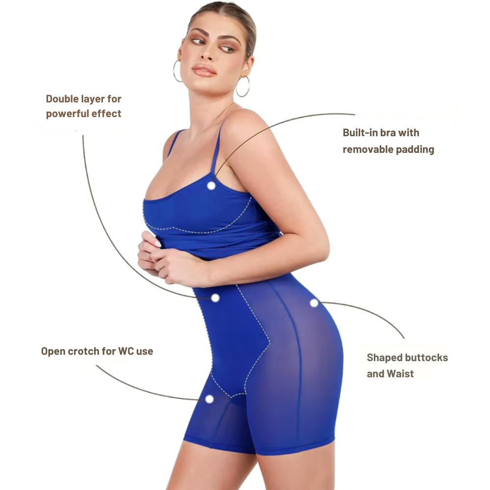 2-in-1 Midi Dress – Built-in Shapewear Corset