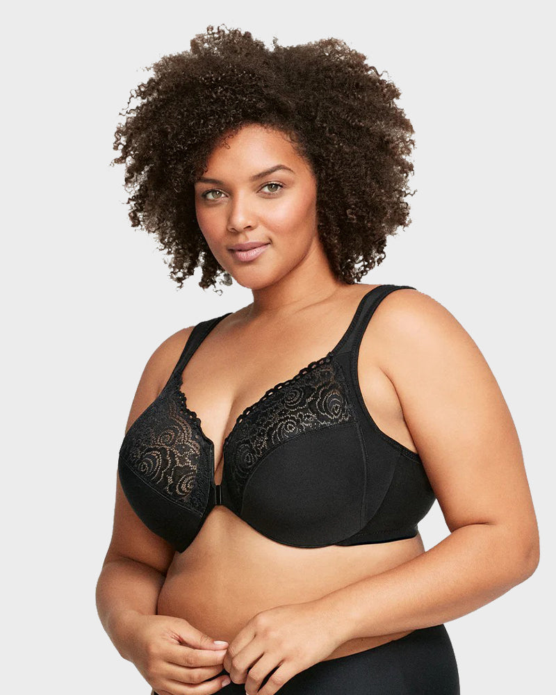 Front Closure Underwire Print Bra