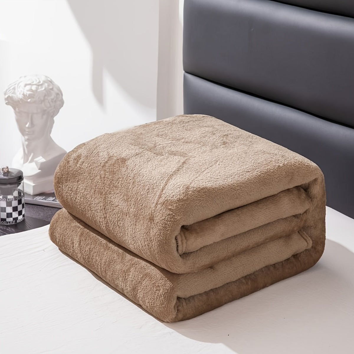 LunaWeave – Grey Flannel Throw Blanket for All-Season Comfort