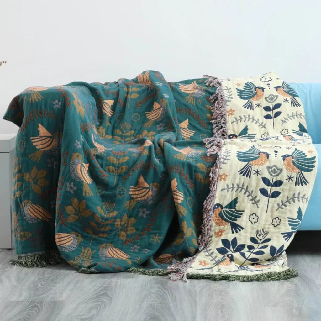 Harmoniya – Reversible Bird Motif Blanket