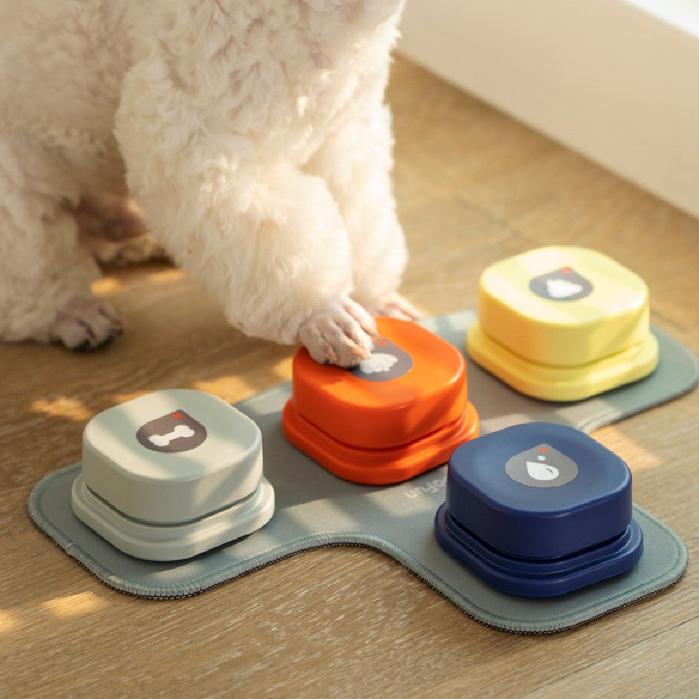 Pet Communication Toy Vocal Training Interactive Bell Ringer With Pad and Sticker 4 Colors