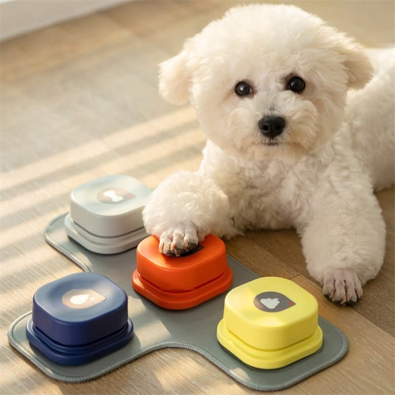 Pet Communication Toy Vocal Training Interactive Bell Ringer With Pad and Sticker 4 Colors