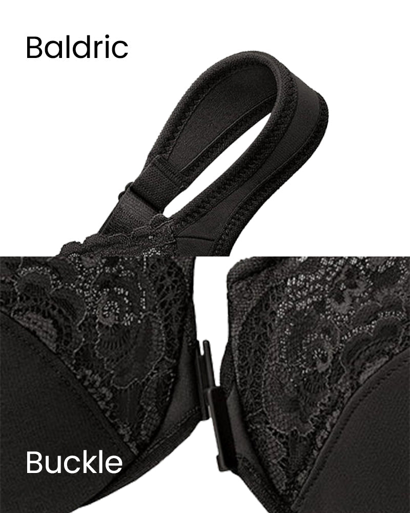 Front Closure Underwire Print Bra