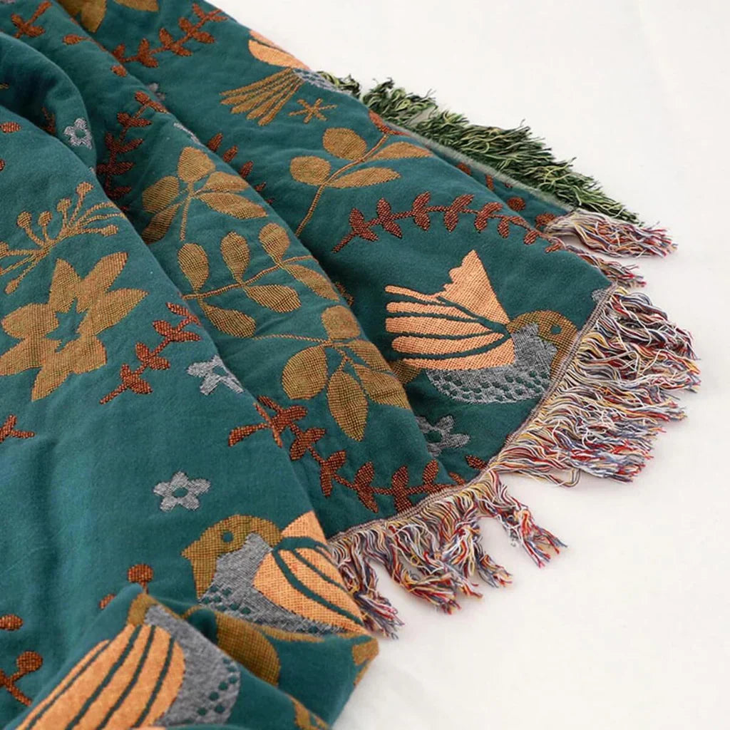 Harmoniya – Reversible Bird Motif Blanket