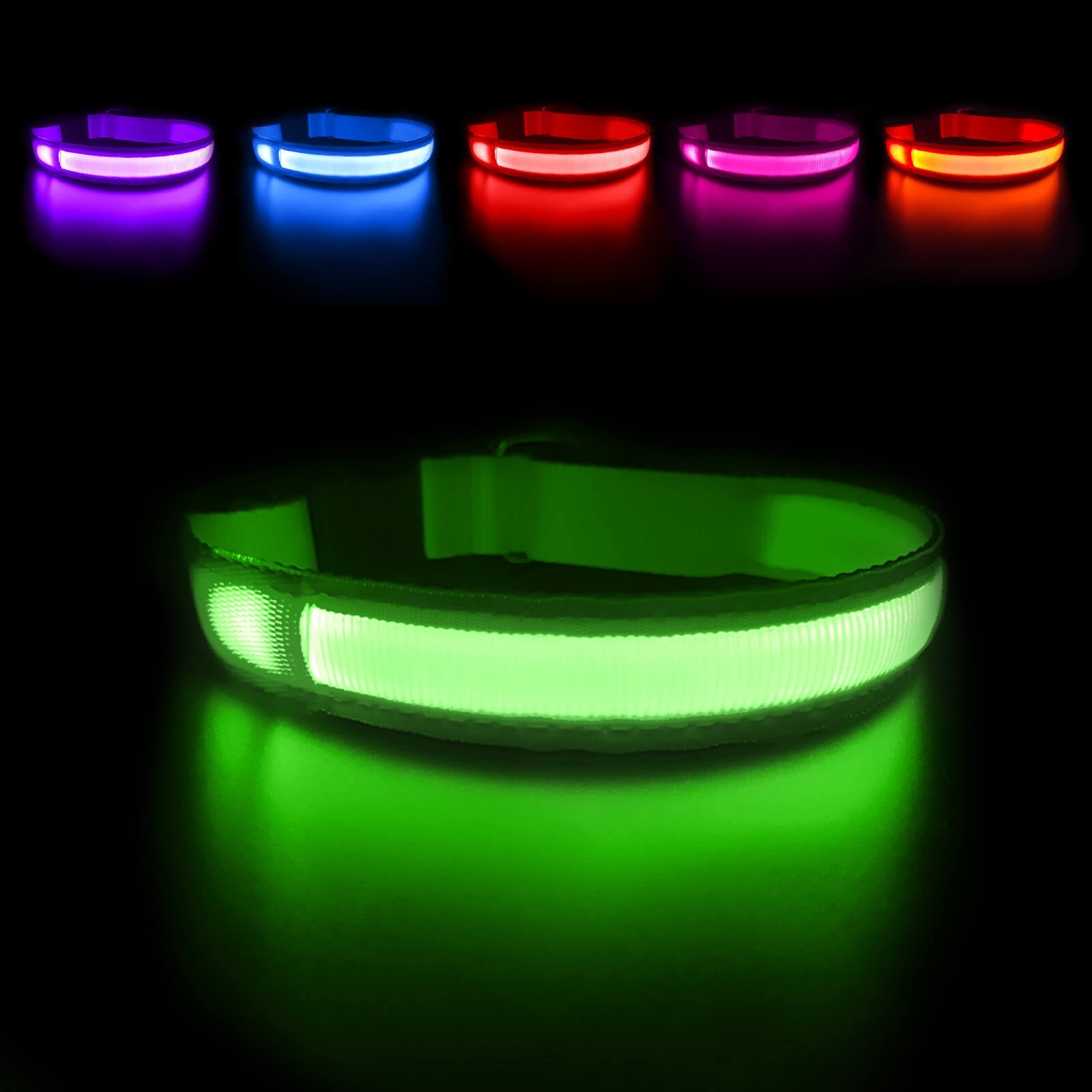 Rechargeable Waterproof Light-Up Dog Collar
