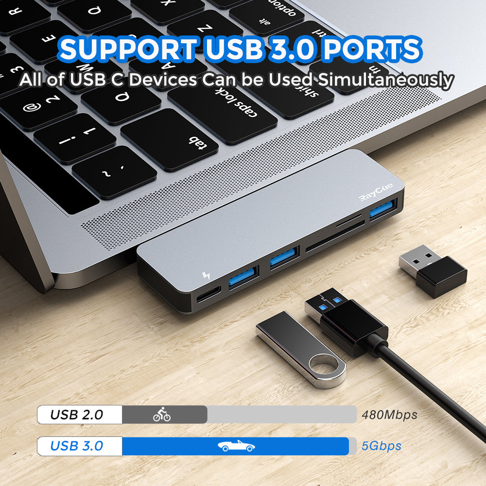 6-in-2 USB C Hub Adapter for MacBook Pro/Air
