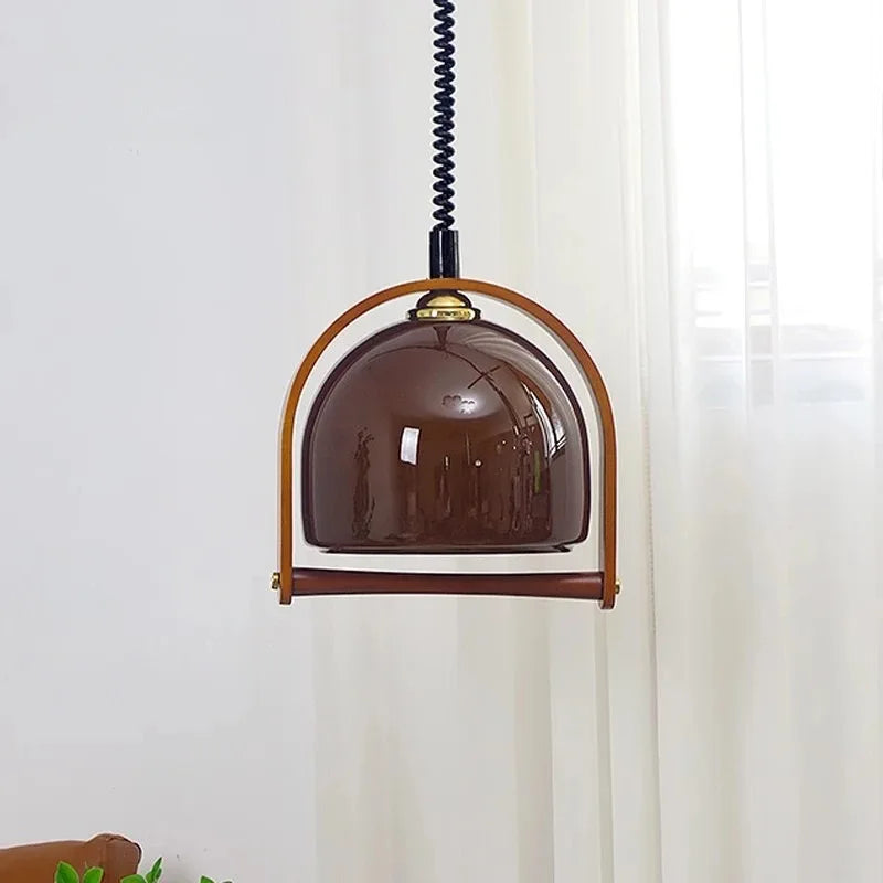 Vintage Bauhaus Wooden Pendant Lamps