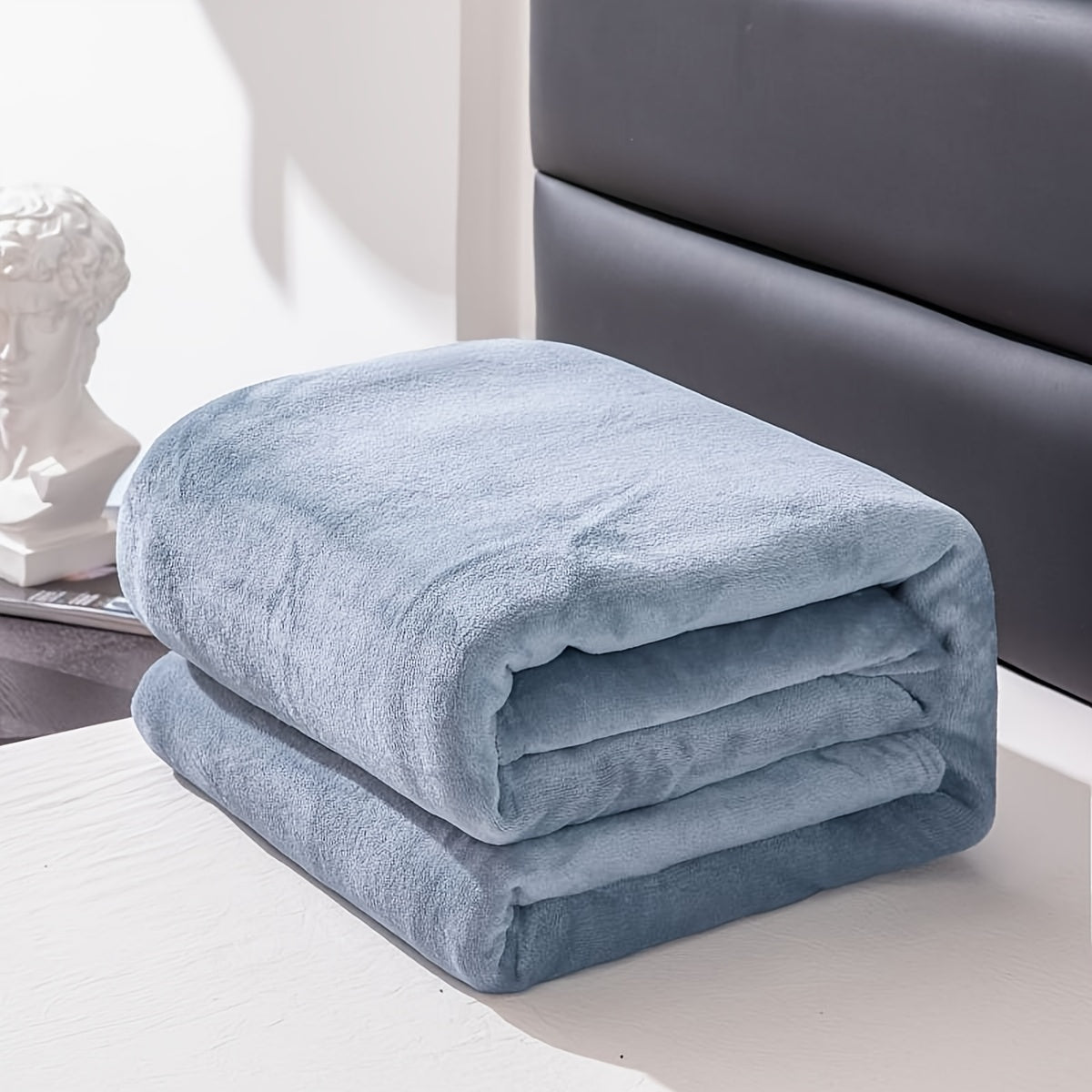LunaWeave – Grey Flannel Throw Blanket for All-Season Comfort