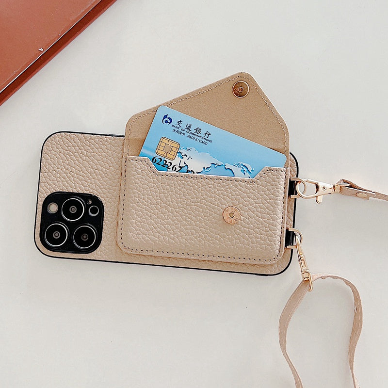 High-Quality Crossbody Wallet Leather iPhone Case with Card Holder and Wallet Function