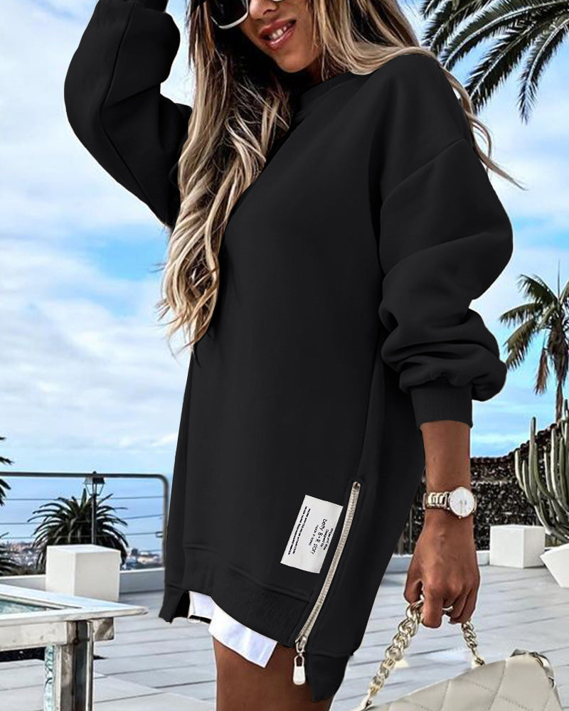 oversized sweatshirt, long sleeve pullover, women's casual top, cotton blend sweatshirt, drop shoulder sweatshirt, solid color sweatshirt, sweatshirt, sweatshirts for women, oversized sweatshirt for women, women's cotton blend oversized sweatshirt, women's solid color casual sweatshirt, casual drop shoulder sweatshirt, women's pullover sweatshirt, casual cotton blend pullover for women