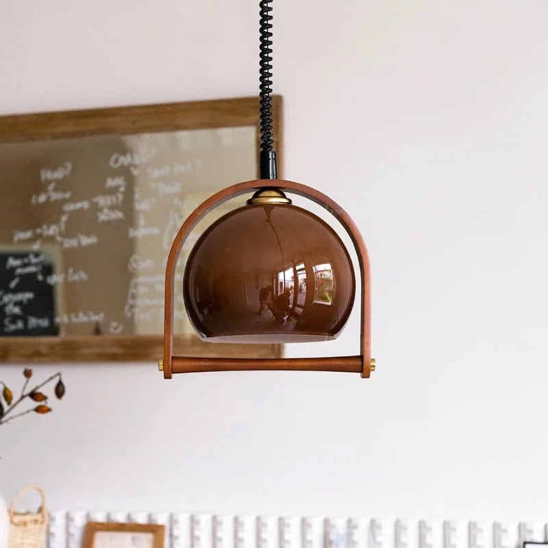 Vintage Bauhaus Wooden Pendant Lamps