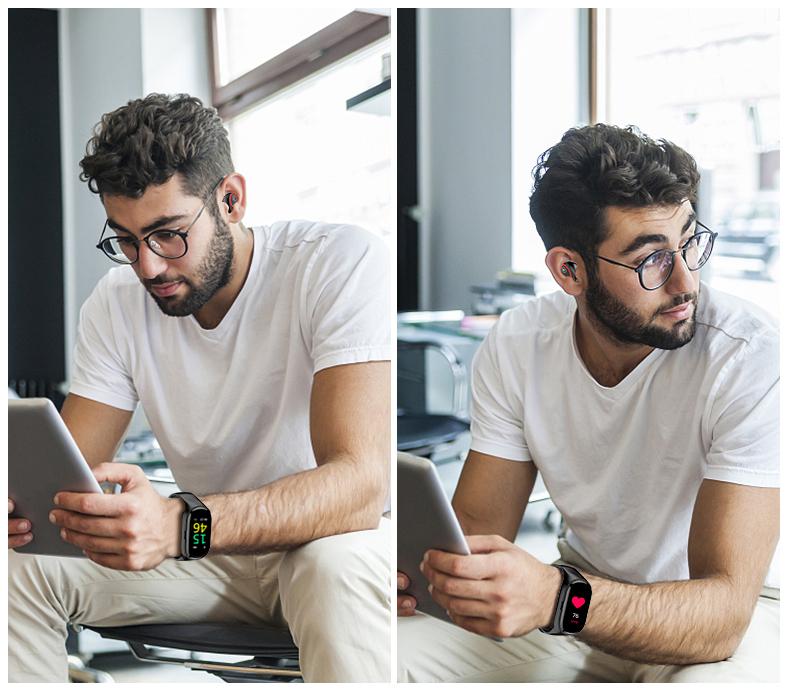 2-in-1 Fitness Tracker & Wireless Audio Smartwatch with Earbuds