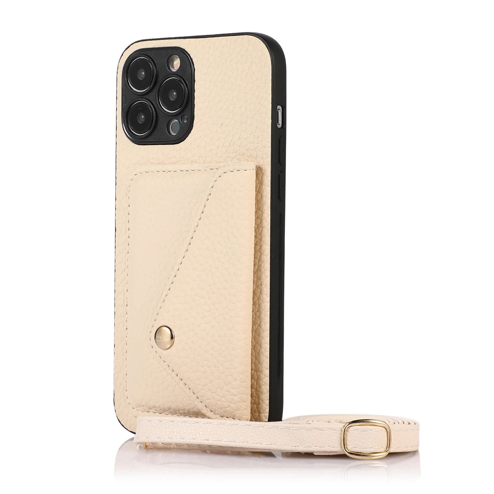 High-Quality Crossbody Wallet Leather iPhone Case with Card Holder and Wallet Function