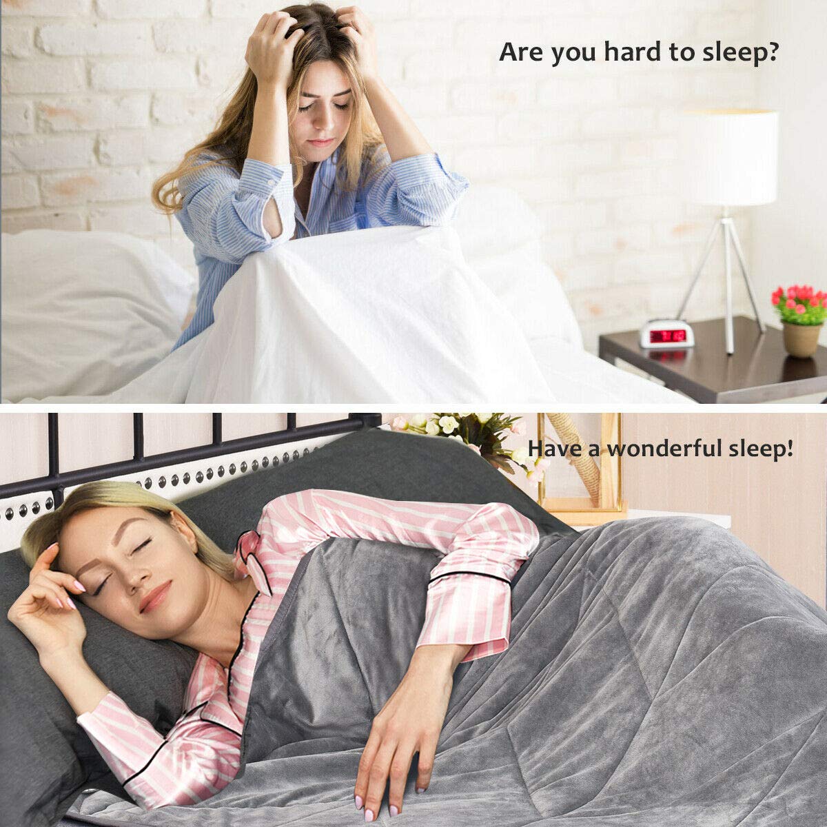 Premium Weighted Blanket 17lbs | 60"x80" | Queen Size, for Kids Adults
