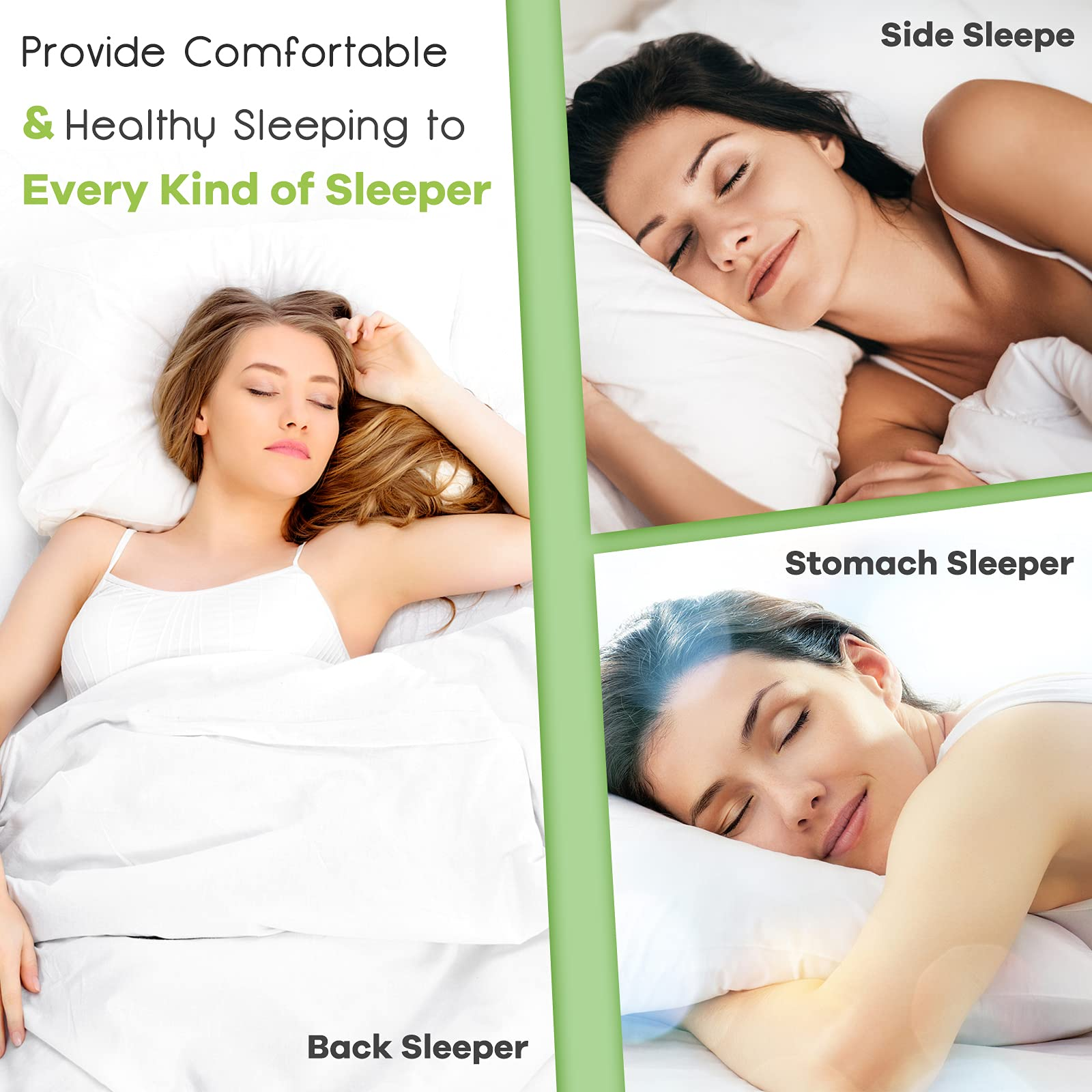 2 Pack Shredded Memory Foam Pillows with Zippered Washable Case Cover