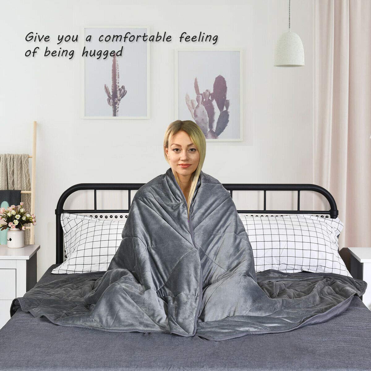 Premium Weighted Blanket 17lbs | 60"x80" | Queen Size, for Kids Adults