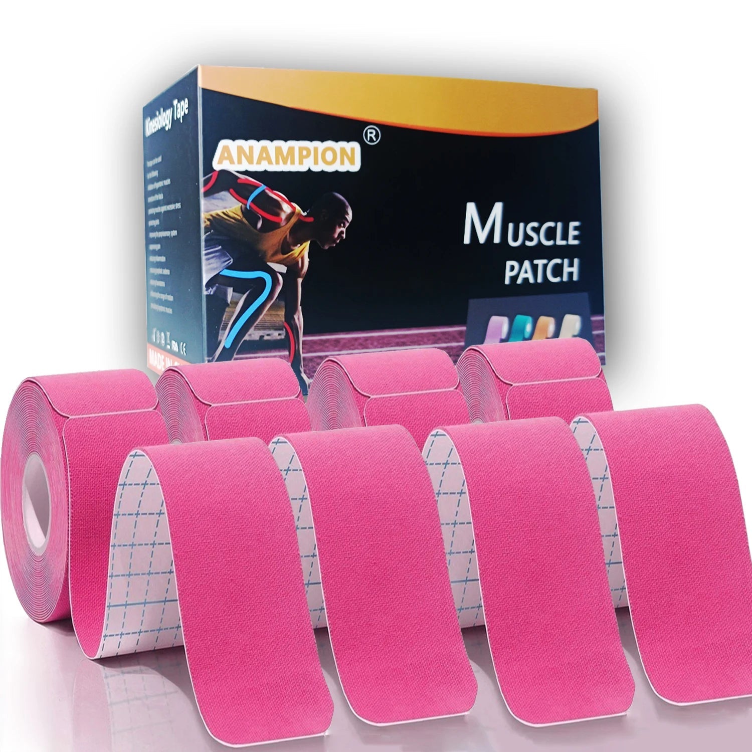 4-Roll Set Waterproof Breathable Latex-Free Athletic Tape with 80 Precut Strips