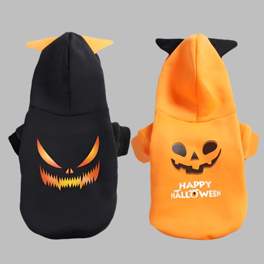 Pumpkin Design Pet Clothes - Cosplay Halloween Dog Hoodie, Soft and Adorable Warm Outfit Coat