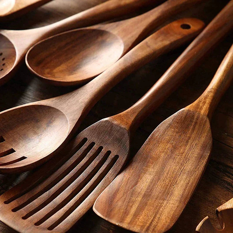 Teak Wood Kitchen Tools Set