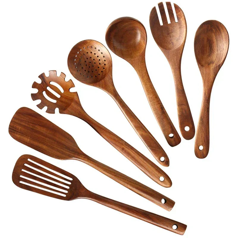 Teak Wood Kitchen Tools Set
