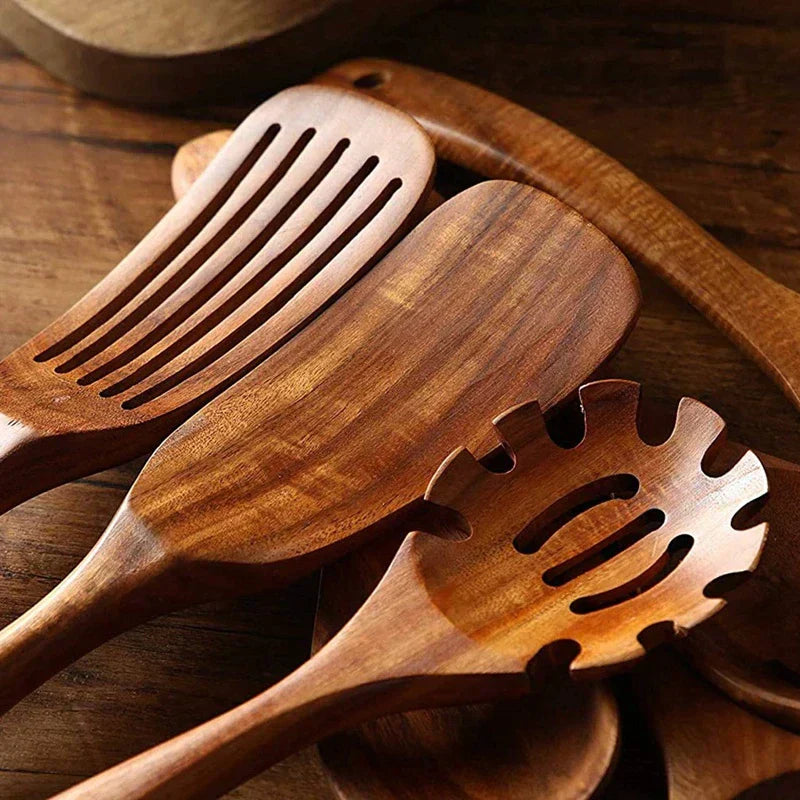 Teak Wood Kitchen Tools Set