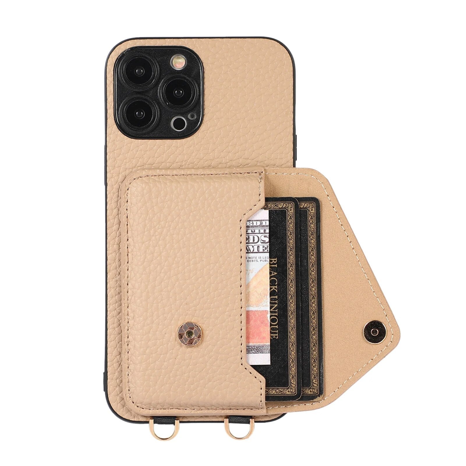 High-Quality Crossbody Wallet Leather iPhone Case with Card Holder and Wallet Function