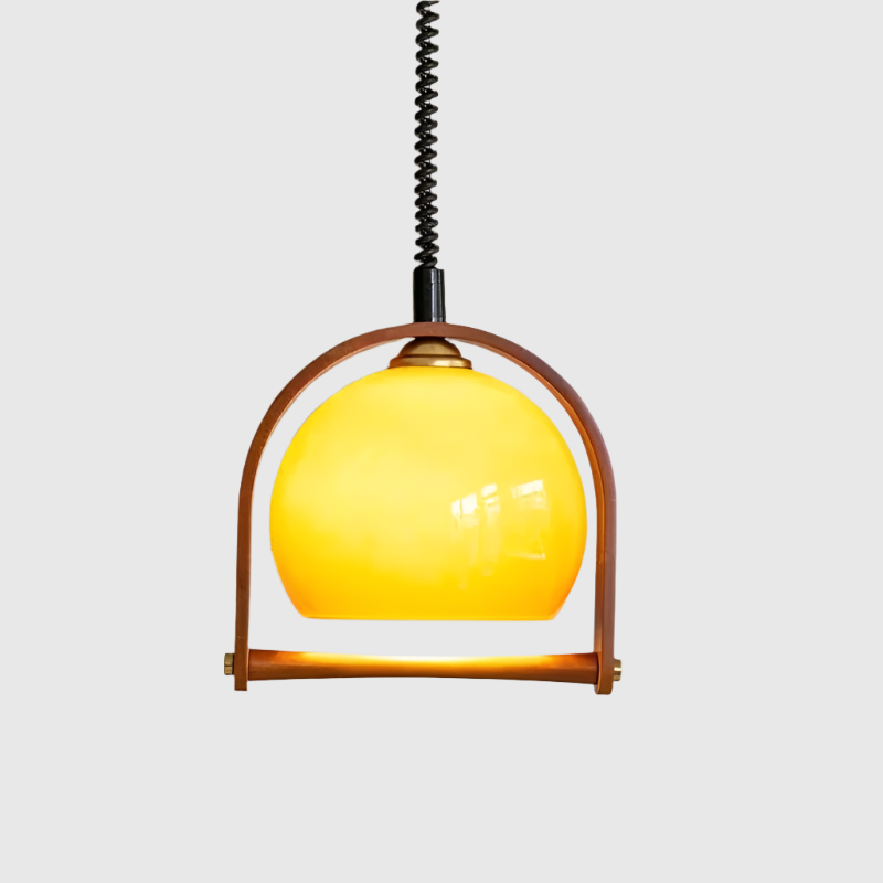Vintage Bauhaus Wooden Pendant Lamps