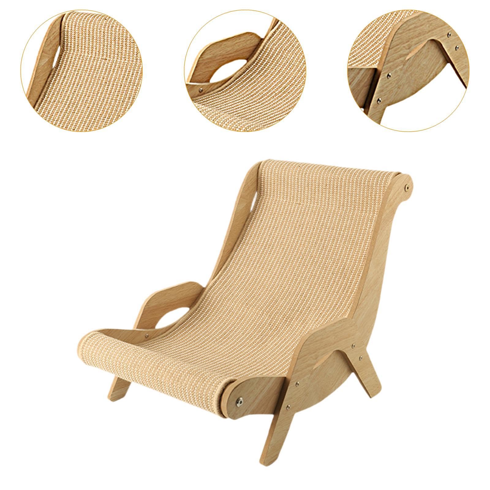 Wooden Cat Lounge Chair - Stylish & Multi-Functional Scratcher for Your Pet, Perfect for Outdoor & Home Relaxation