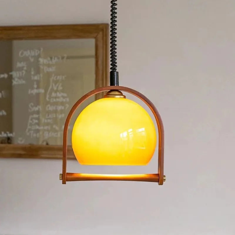 Vintage Bauhaus Wooden Pendant Lamps