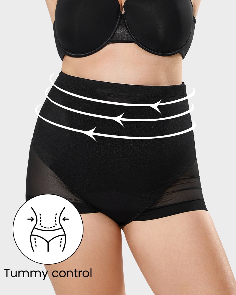 High Waist Mesh Tummy Control Butt Lifting Shaping Panty