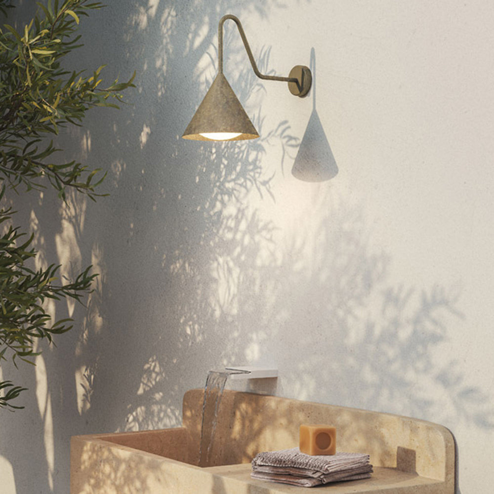Vintage LED Wall Light – Gold & Black, Waterproof IP65