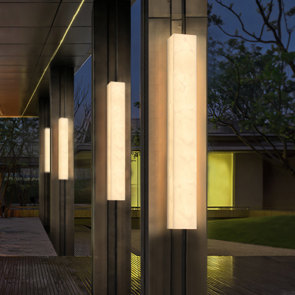 Rectangular Solar LED Wall Light – Modern Waterproof Outdoor Design
