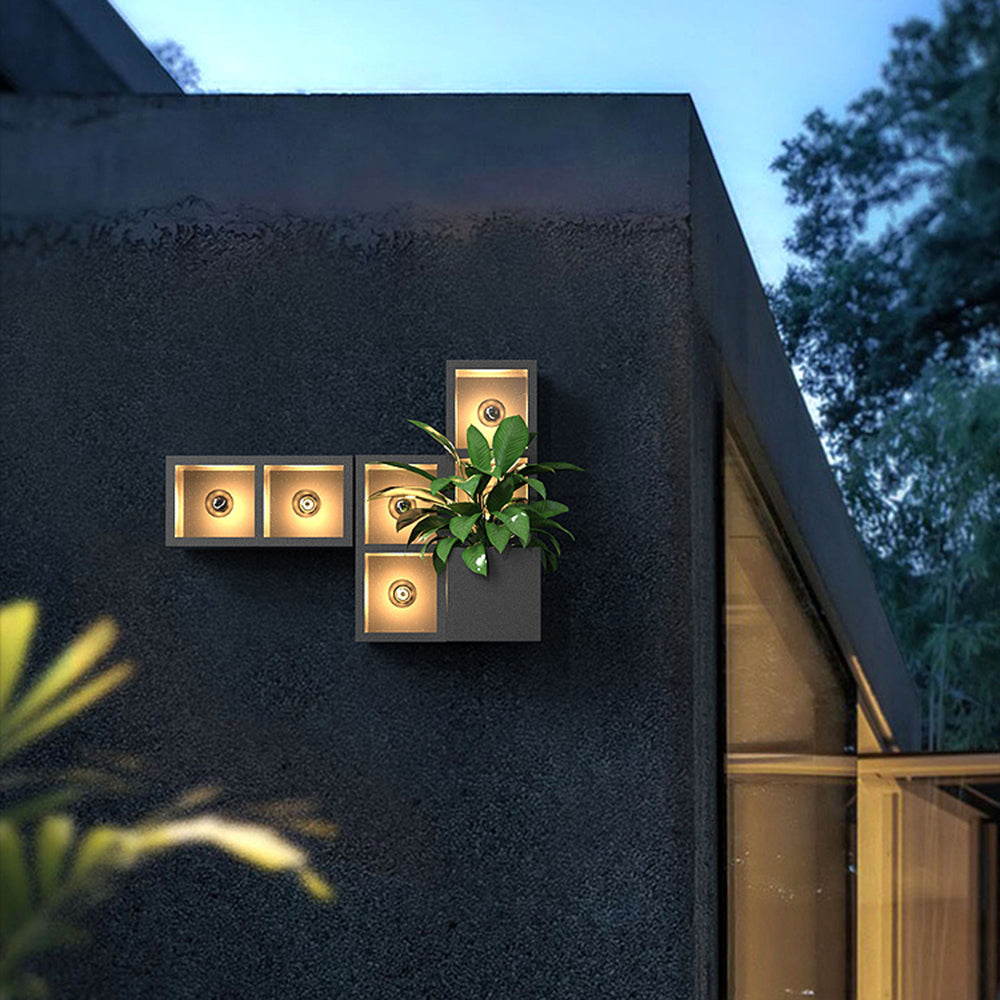 LumaSquare® Outdoor Wall Light – Cubic Metal & Glass Design