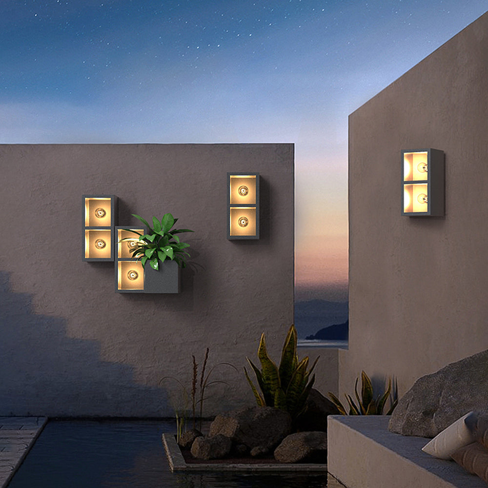 LumaSquare® Outdoor Wall Light – Cubic Metal & Glass Design
