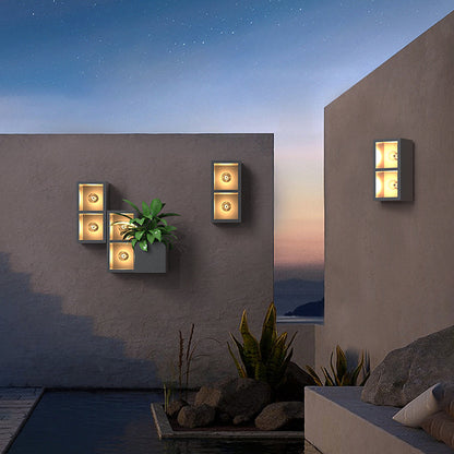 LumaSquare® Outdoor Wall Light – Cubic Metal & Glass Design