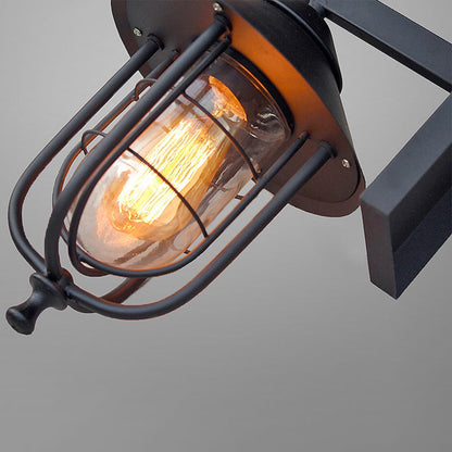 LumioLine® Vintage Outdoor Wall Light – Metal & Glass, Retro Black Design