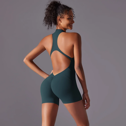 Sculpting One-Piece Fitness Wear with Hip-Lifting, Beauty Back Design, and a Barely-There Nude Feel Fit