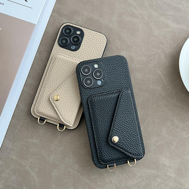 High-Quality Crossbody Wallet Leather iPhone Case with Card Holder and Wallet Function