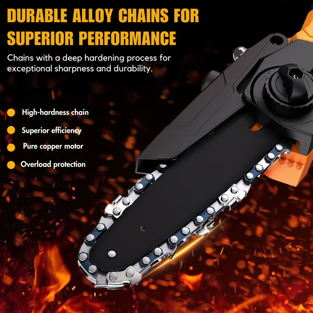 Cordless Mini Chainsaw 6" with 3.0Ah Battery