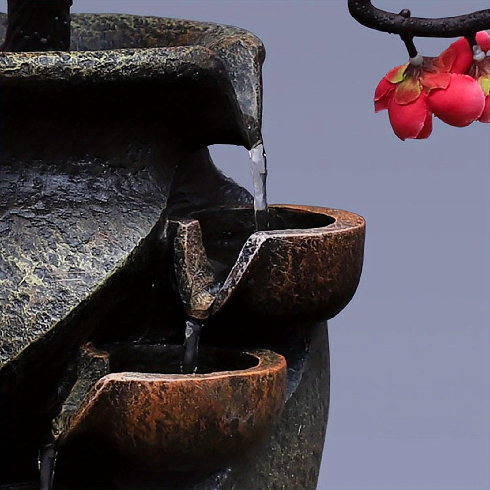 Relaxing Desk Fountain – Cascade & Decorative Plants