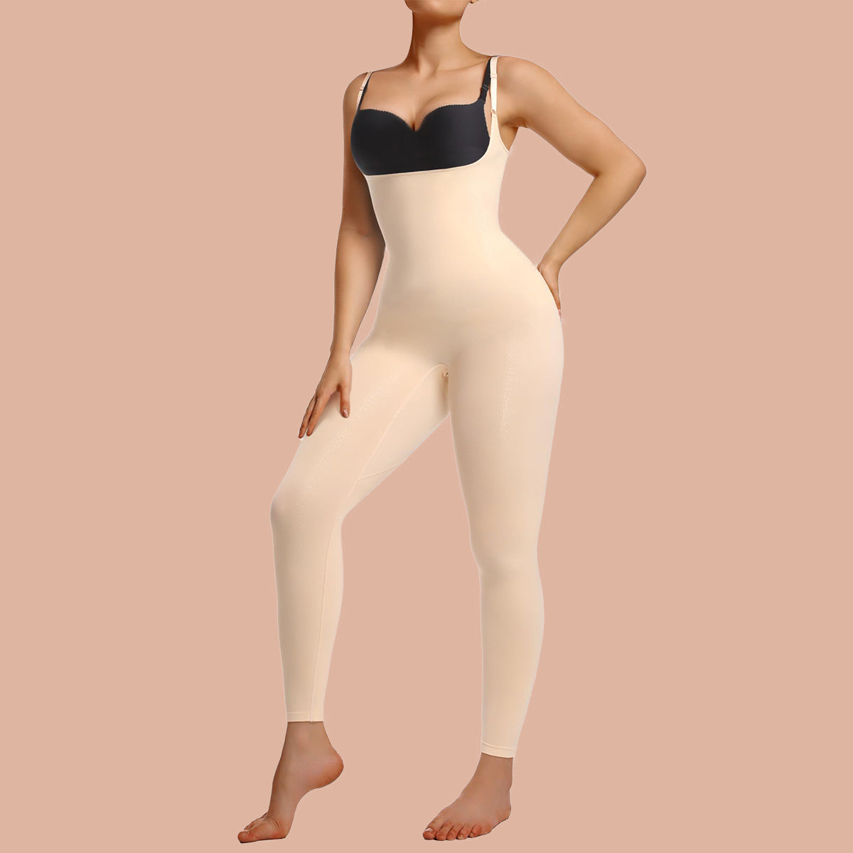 Seamless Bodysuit Open-Chest Design with Tummy Control Full Body Shaper