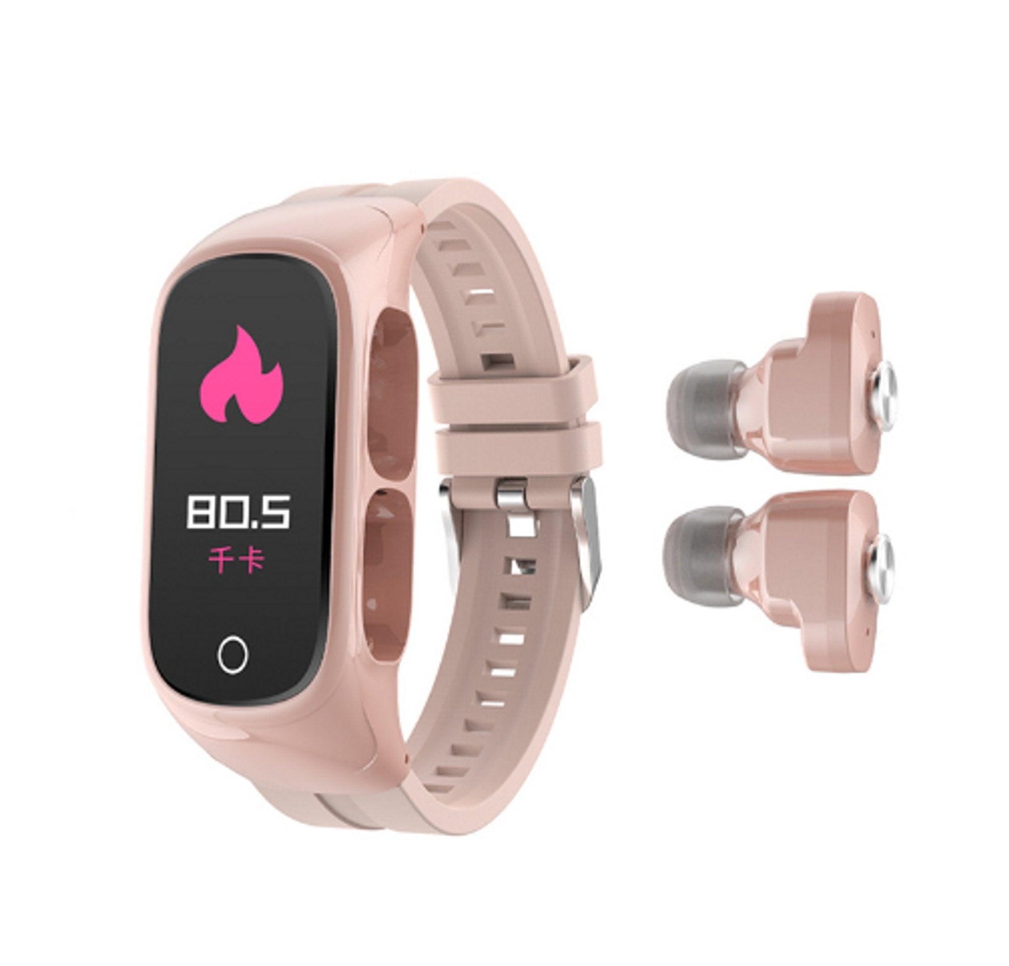 2-in-1 Fitness Tracker & Wireless Audio Smartwatch with Earbuds