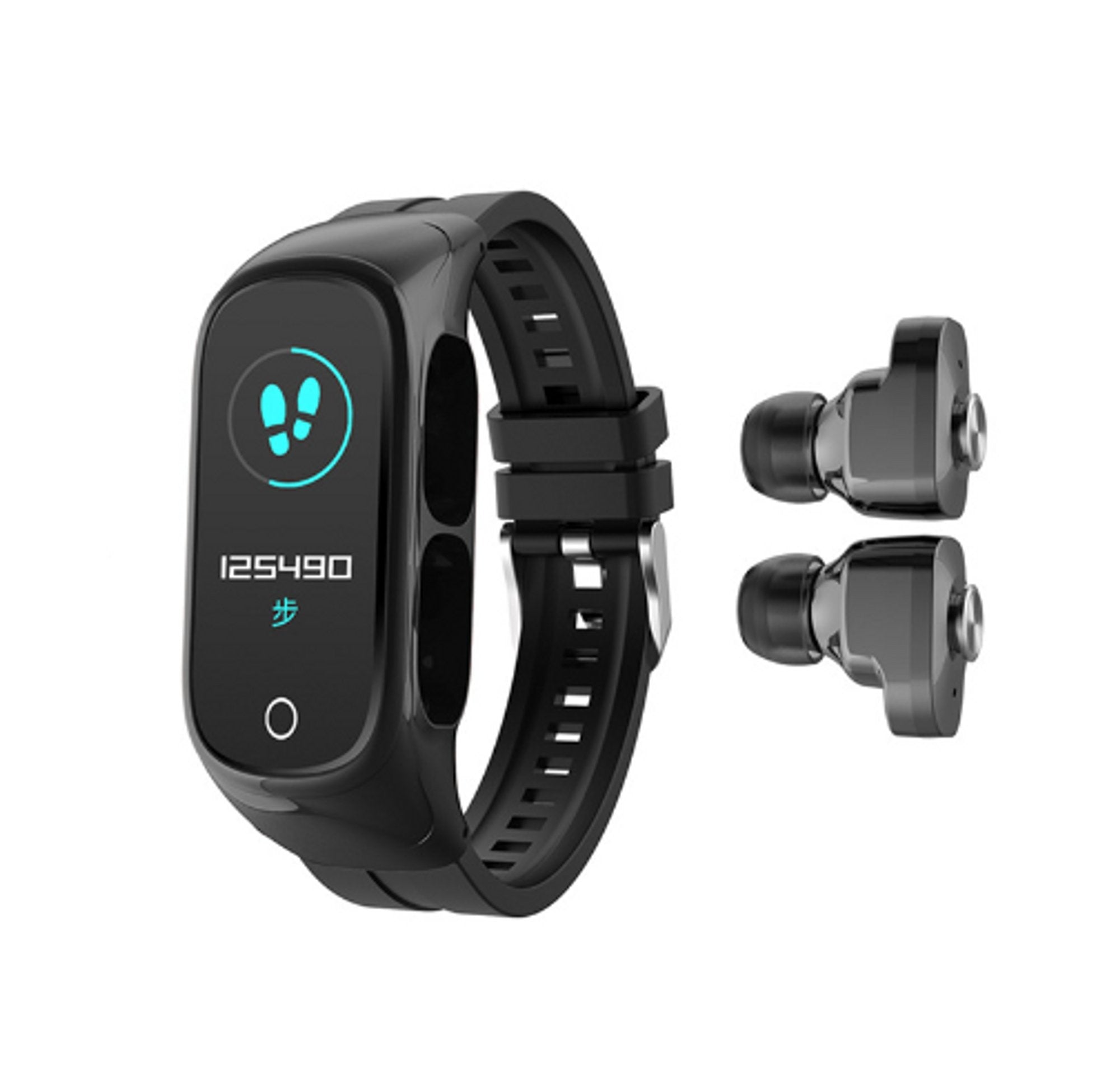 2-in-1 Fitness Tracker & Wireless Audio Smartwatch with Earbuds