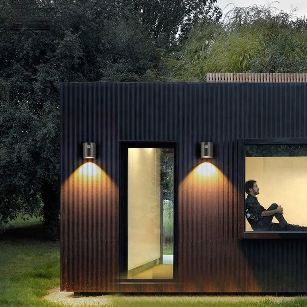 LuxLumina® Outdoor LED Wall Light – Metal & Glass, Rectangular Design