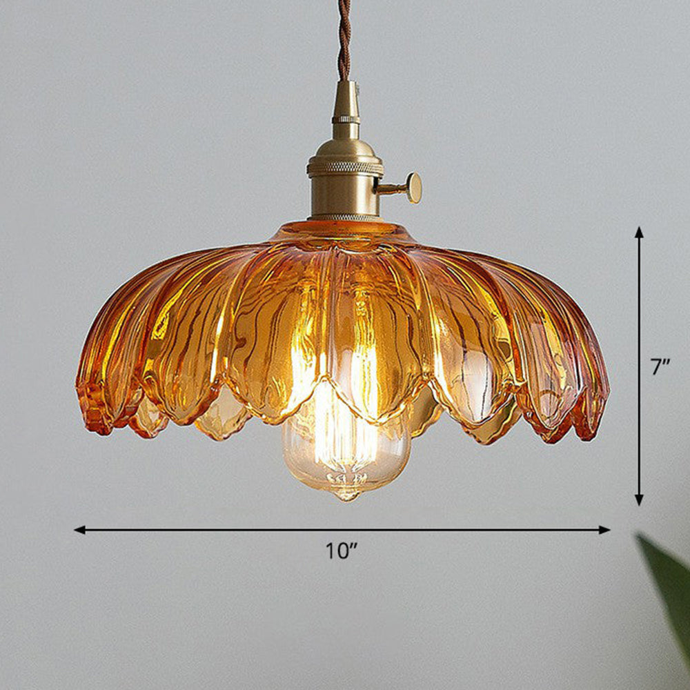 Vintage Glazed Flower Pendant Lamp