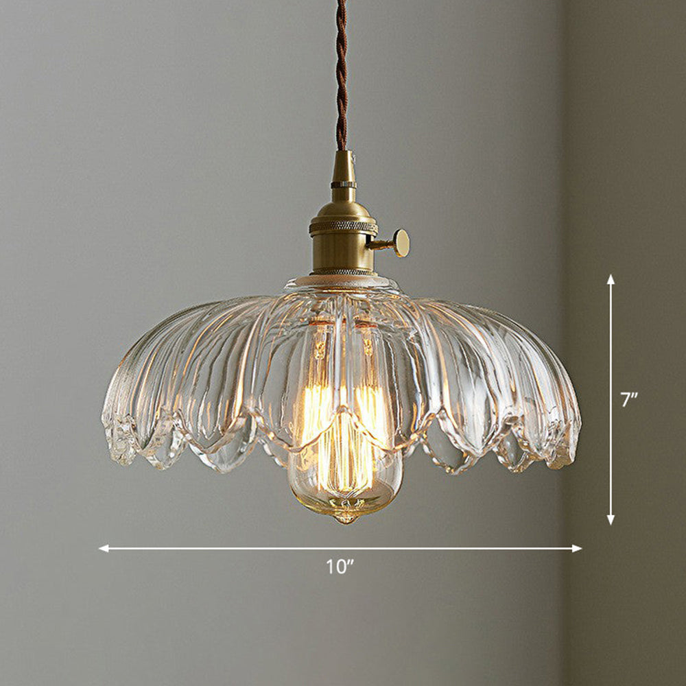 Vintage Glazed Flower Pendant Lamp